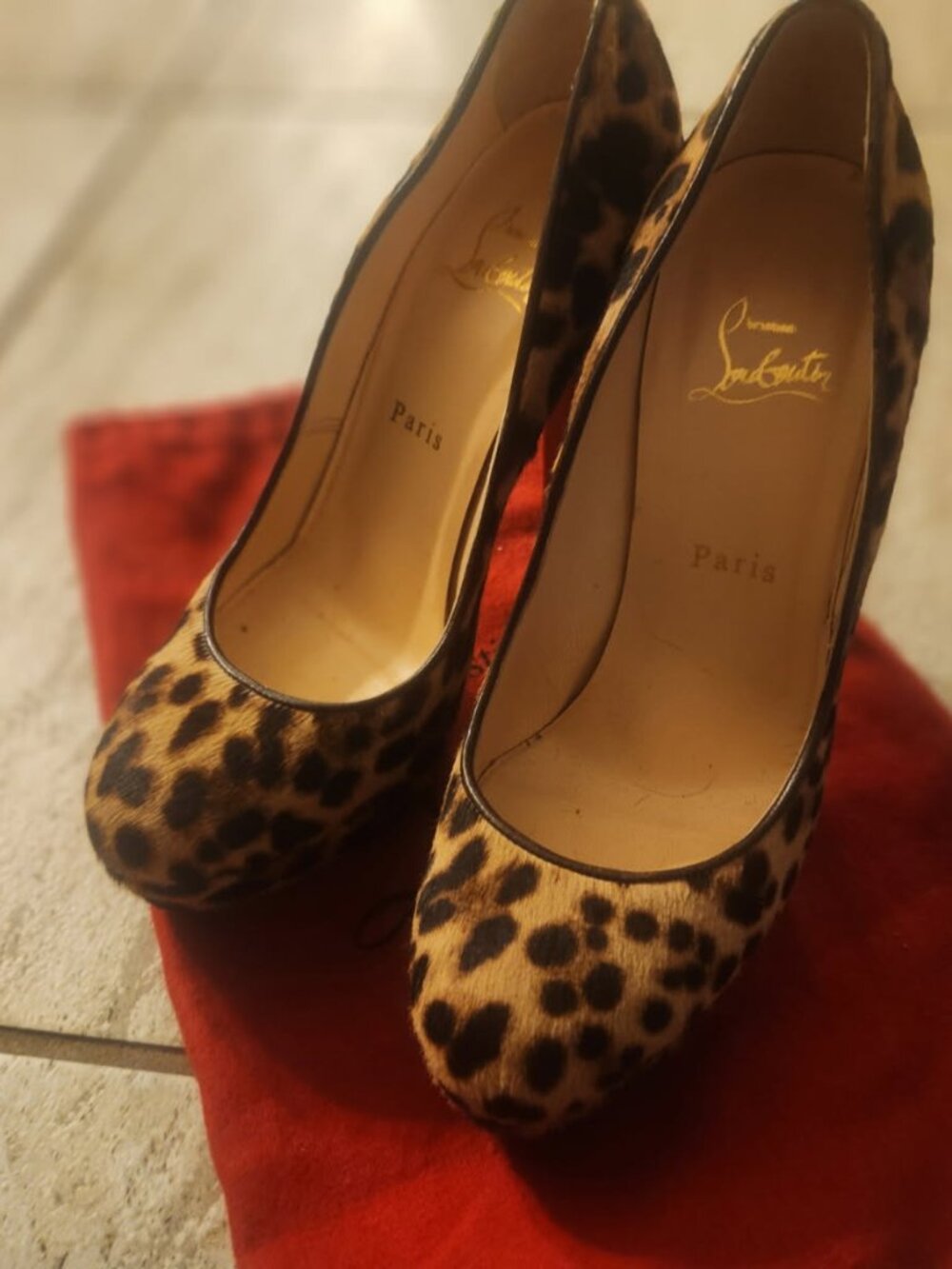 Authentic Leopard print Louboutin heels